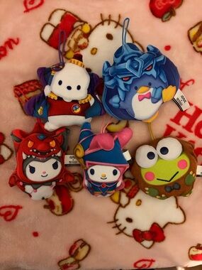 Sanrio Multicolor Plush Character Keychain Set - Hello Kitty Friends x McDonalds
